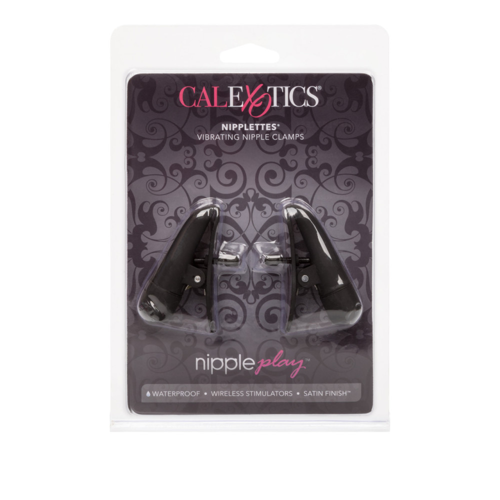 Зажимы на соски с вибрацией California Exotic Novelties, черные, 7 см, фото №2 — секс шоп Украина, NO TABOO