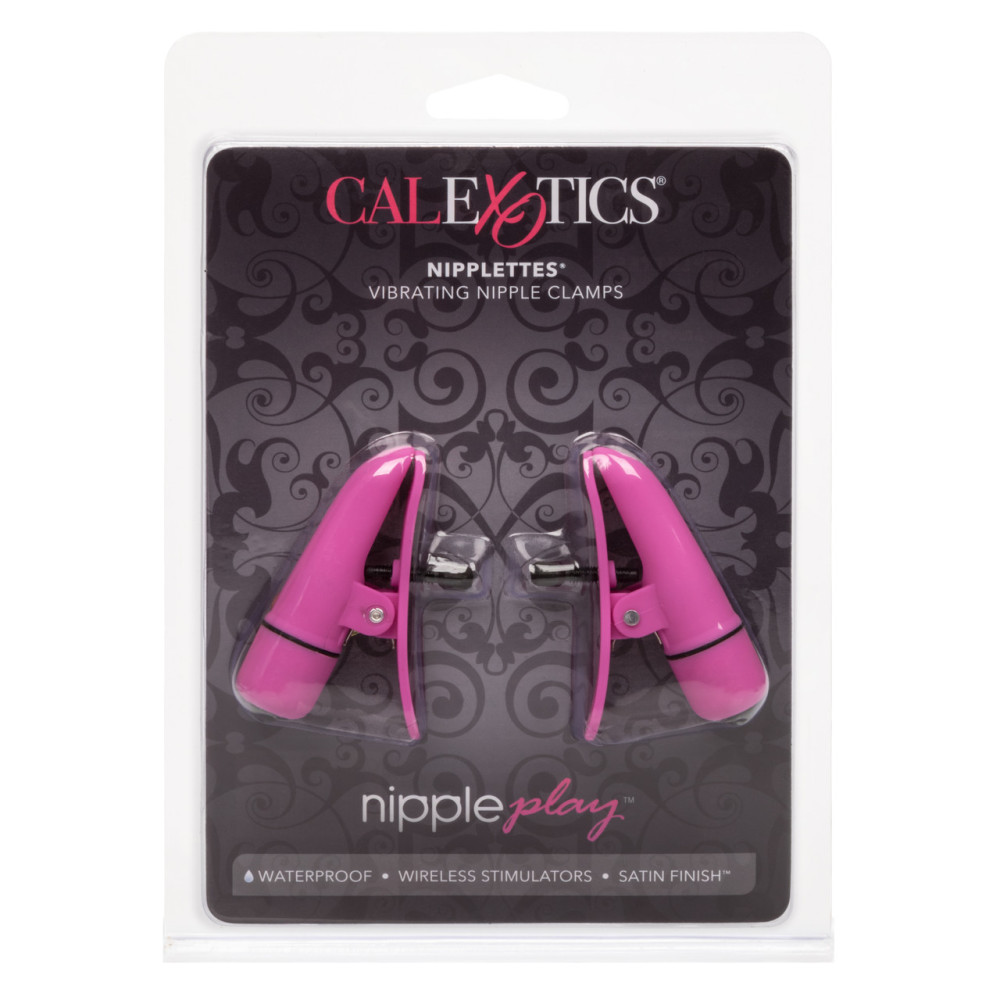 Зажимы на соски с вибрацией California Exotic Novelties, розовые, 7 см, фото №2 — секс шоп Украина, NO TABOO