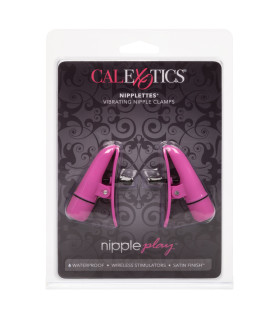 Зажимы на соски с вибрацией California Exotic Novelties, розовые, 7 см - No Taboo