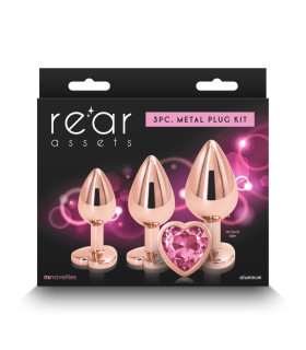 Набор анальных пробок с камнями Rear Assets NS Novelties розовый - No Taboo