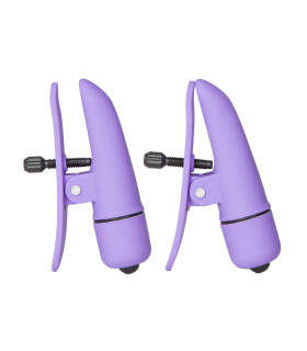 Зажимы на соски с вибрацией California Exotic Novelties, фиолетовые, 7 см - No Taboo