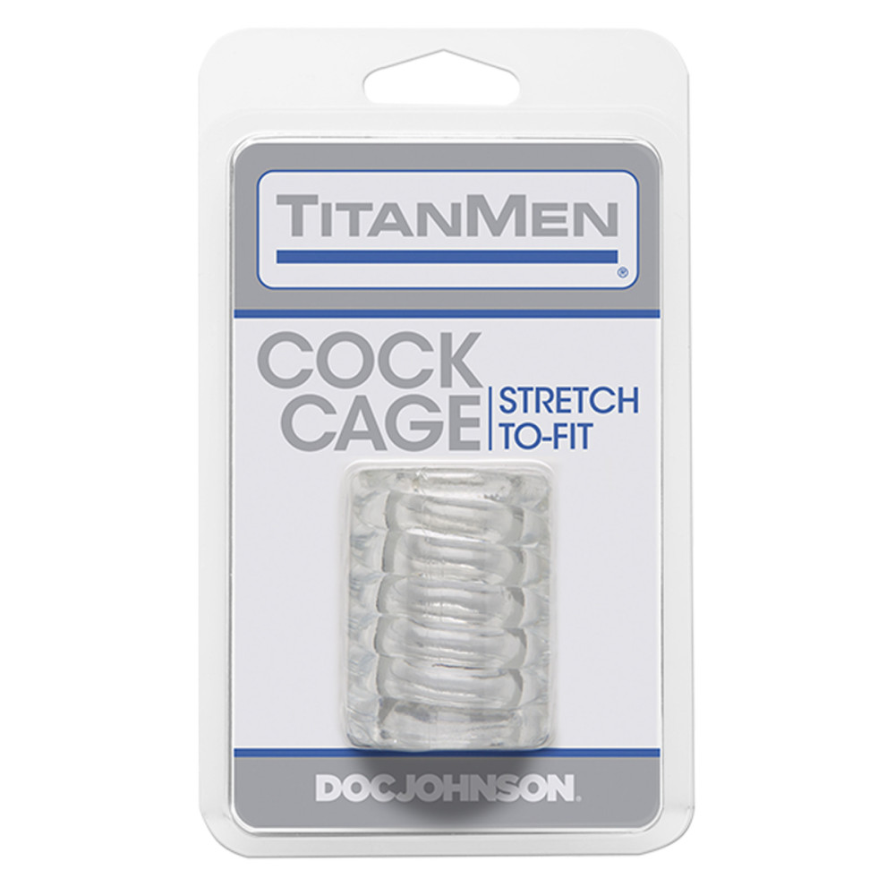 Насадка на член рельефная TitanMen CockCage с открытой головкой, прозрачная, 5 х 2.5 см фото №2 — секс игрушки: Украина, NO TABOO