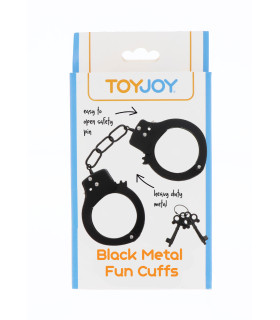 Наручники на цепочке, с ключами TOY JOY черные - No Taboo