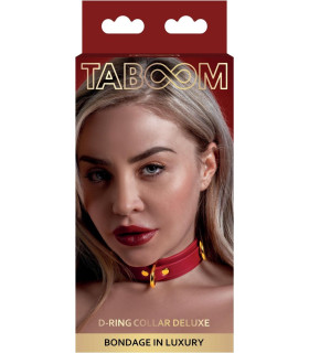 Нашийник з фіксаторами Taboom червоний, золота фурнітура - No Taboo
