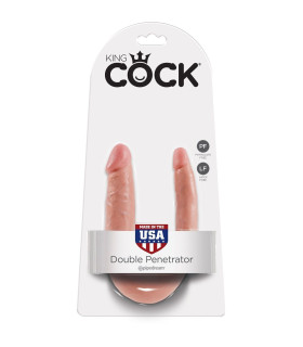 Фаллоимитатор двойной реалистичный, S, King Cock, бежевый, 12.7 х 2.8 см - No Taboo
