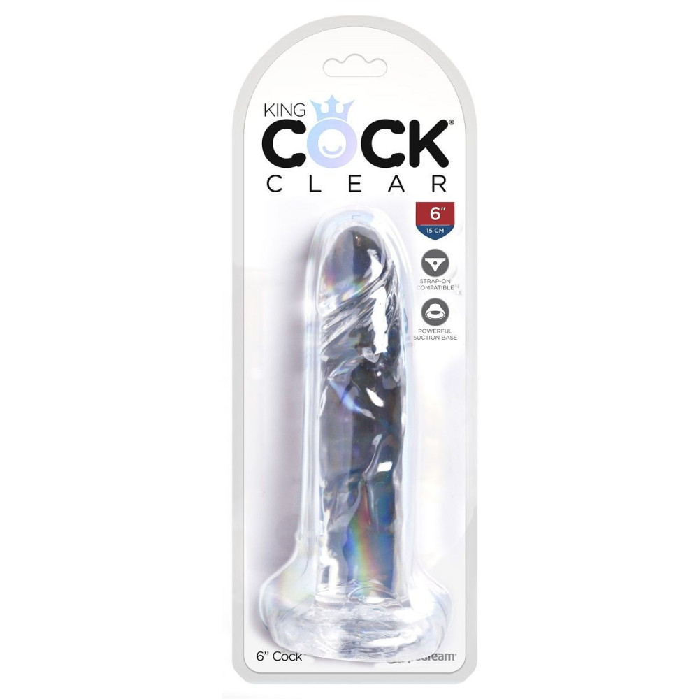 Фаллоимитатор реалистичный на присоске King Cock прозрачный, 18.4 х 3.8 см фото №0 — секс игрушки: Украина, NO TABOO
