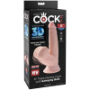 Фаллоимитатор реалистичный на присоске King Cock с подвижной мошонкой, бежевый, 15.2 х 3.5 см фото №1 — секс игрушки: Украина, NO TABOO