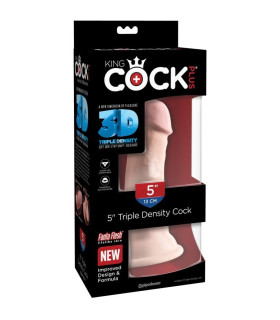 Фаллоимитатор реалистичный на присоске King Cock бежевый, 15.2 х 4 см - No Taboo