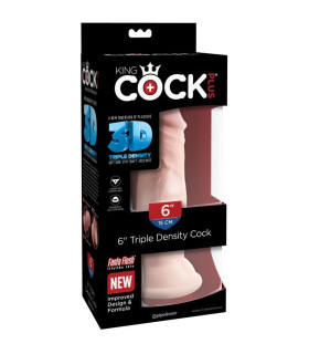Фаллоимитатор реалистичный на присоске King Cock бежевый, 18.4 х 4.3 см - No Taboo