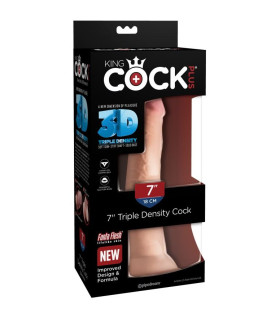 Фаллоимитатор реалистичный на присоске King Cock бежевый, 21 х 3.8 см - No Taboo