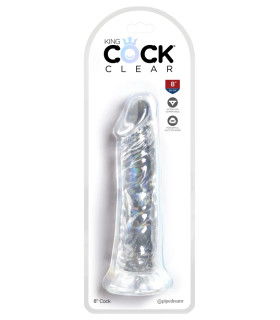 Фаллоимитатор реалистичный на присоске King Cock прозрачный, 21.8 х 4.6 см - No Taboo