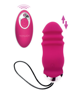Виброяйцо с фрикциями, с дистанционным пультом TOY JOY розовый, 8.5 х 3 см - No Taboo