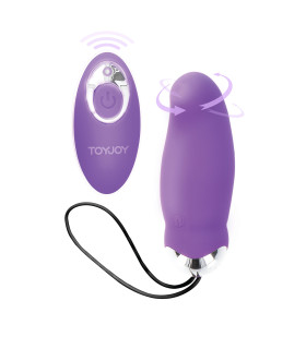 Виброяйцо с ротацией TOY JOY с пультом, фиолетовое, 8.9 х 3.1 см - No Taboo