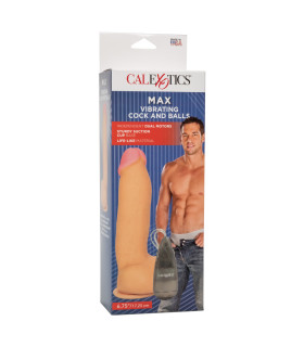 Вібратор реалістичний гігантський на присосці, з дротовим пультом California Exotic Novelties бежевий, 22 х 6 см - No Taboo