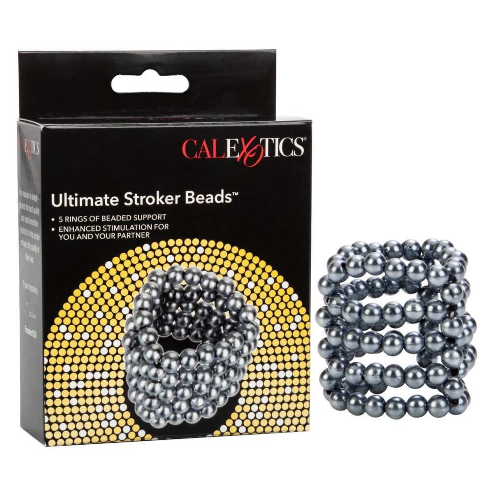 Насадка на член из бусин California Exotic Novelties с открытой головкой, металлик, 3.8 х 3.8 см фото №4 — секс игрушки: Украина, NO TABOO