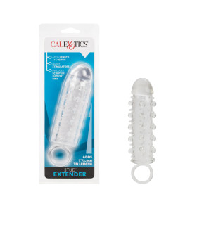 Насадка на пенис California Exotic рельефная, с кольцом, прозрачная, 13.9 х 3.1 см - No Taboo