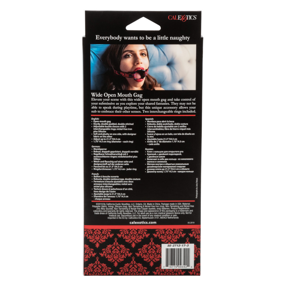 Кляп-кольцо Scandal от California Exotic Novelties красно-черный, 4.5 см, фото №9 — секс шоп Украина, NO TABOO