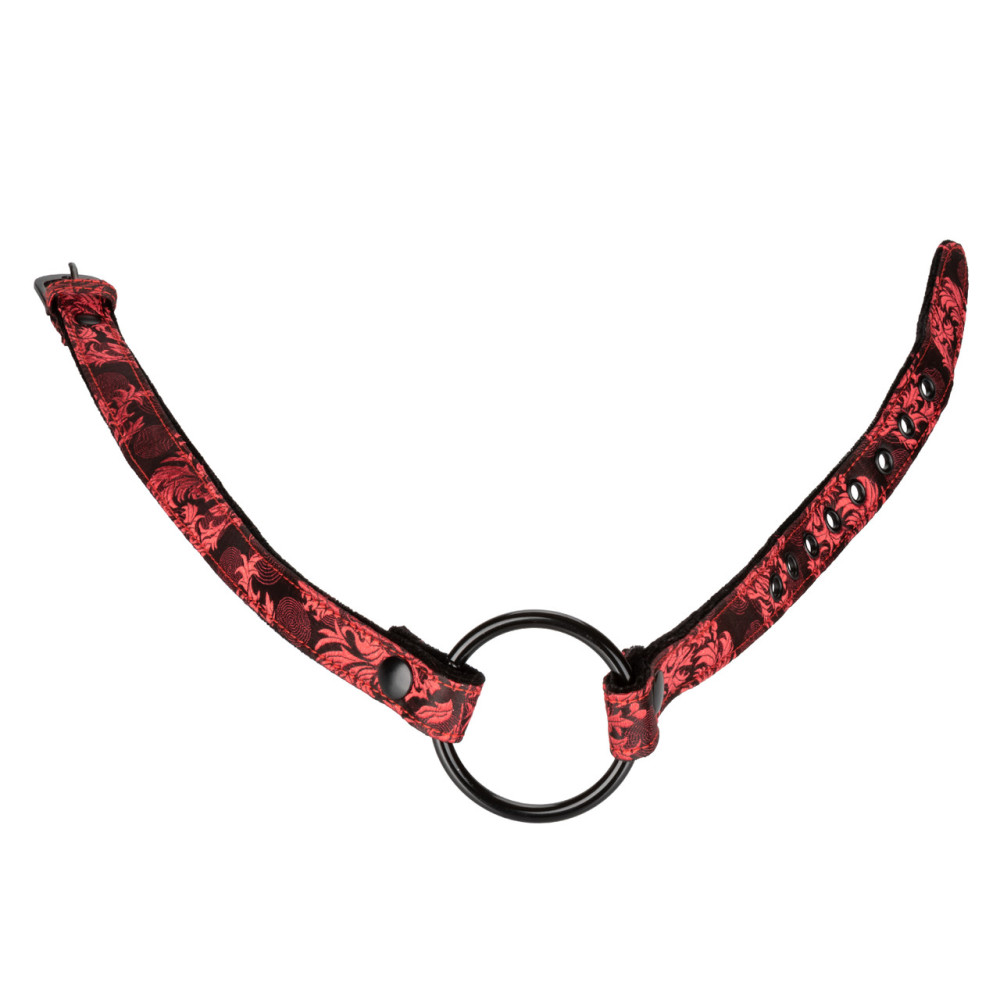 Кляп-кольцо Scandal от California Exotic Novelties красно-черный, 4.5 см, фото №3 — секс шоп Украина, NO TABOO
