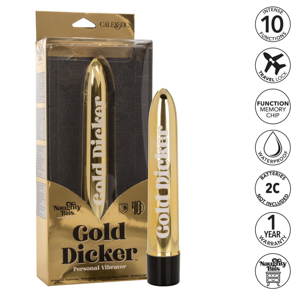 Вибратор нереалистичный California Exotic Novelties золотой, 10.7 х 2.5 см фото №10 — секс игрушки: Украина, NO TABOO