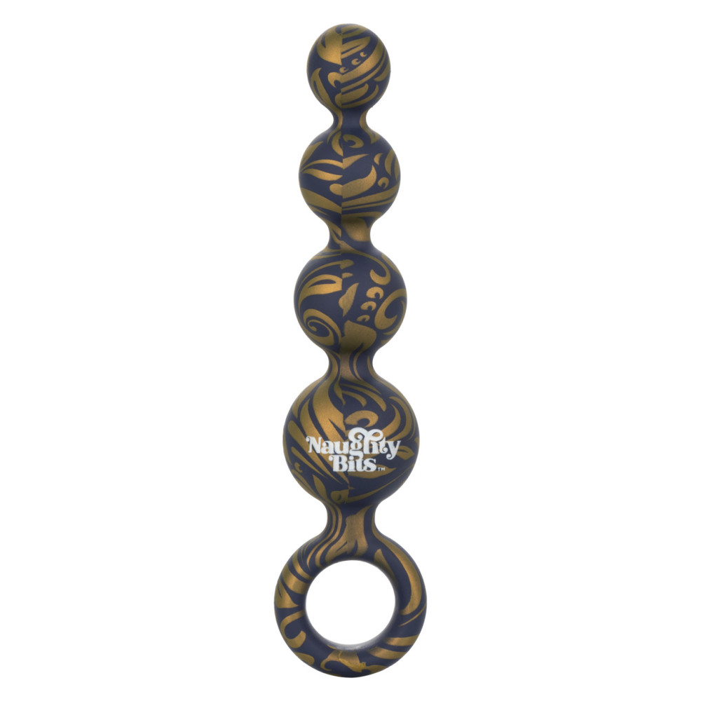 Анальная елочка California Exotic Novelties с узором, черно-золотая, 11.5 х 3.2 см фото №0 — секс игрушки: Украина, NO TABOO