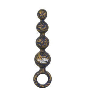 Анальная елочка California Exotic Novelties с узором, черно-золотая, 11.5 х 3.2 см - No Taboo
