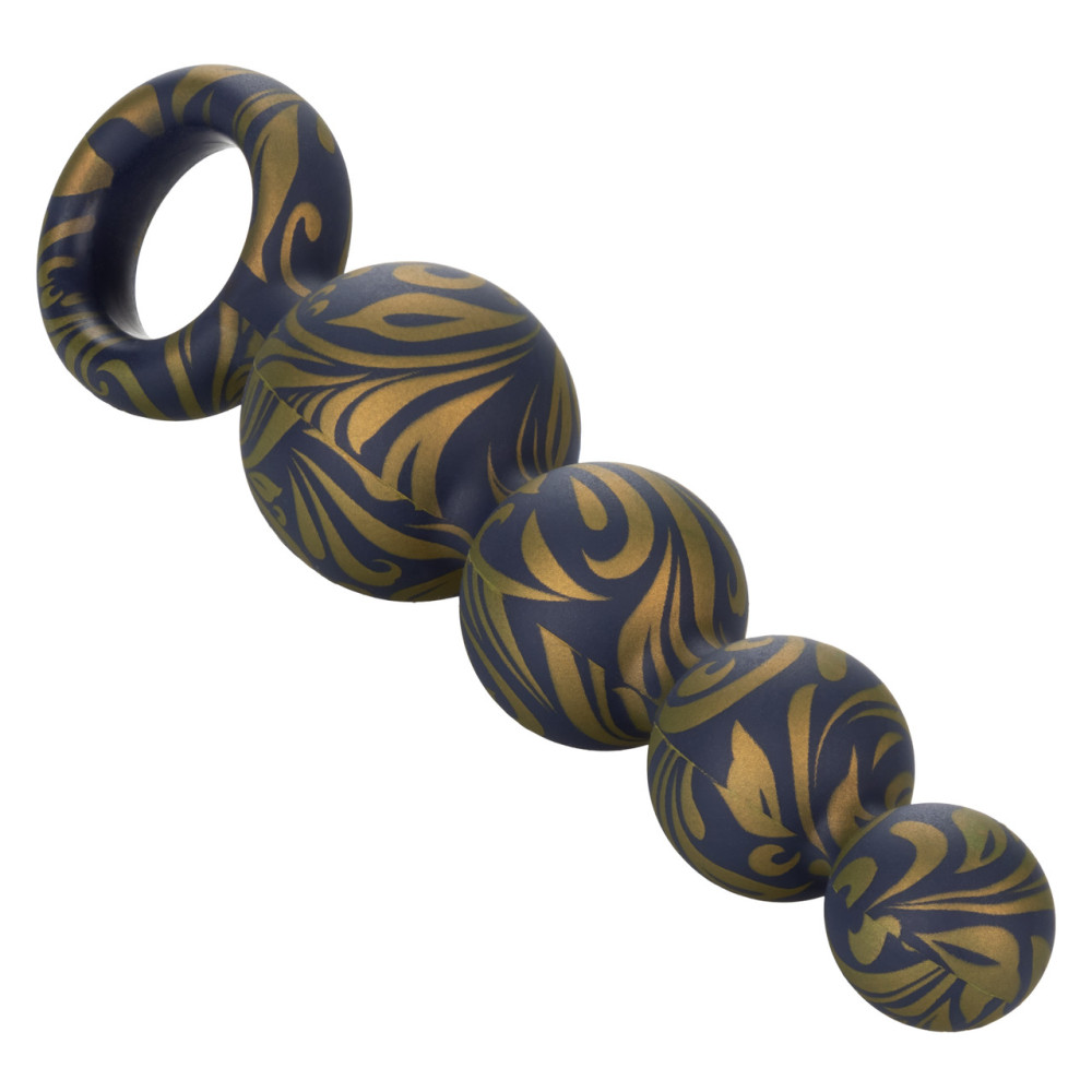 Анальная елочка California Exotic Novelties с узором, черно-золотая, 11.5 х 3.2 см фото №6 — секс игрушки: Украина, NO TABOO