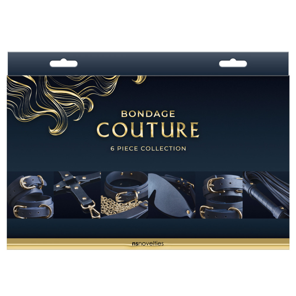 Набор для БДСМ Bondage Couture 6 предметов, синий, фото №2 — секс шоп Украина, NO TABOO
