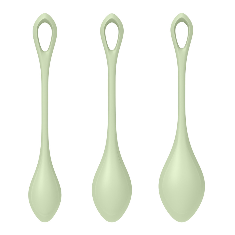 Набор вагинальных шариков Satisfyer Yoni Power 2, зеленые, 3 шт фото №4 — секс игрушки: Украина, NO TABOO