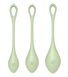 Набір вагінальних кульок Satisfyer Yoni Power 2 зелені, 3 шт - No Taboo