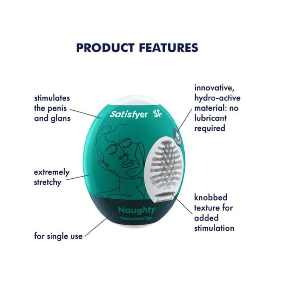 Самосмазывающийся мастурбатор Satisfyer Masturbator Egg Noughty фото №3 — секс игрушки: Украина, NO TABOO
