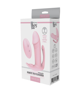 Потрійний вібратор реалістичний Dream Toys з дистанційним пультом рожевий, 9.7 х 2.8 см - No Taboo
