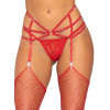 Сексуальный пояс для чулок Leg Avenue Estée Rhinestone, OS, со стразами, красный, фото №1 — секс шоп Украина, NO TABOO