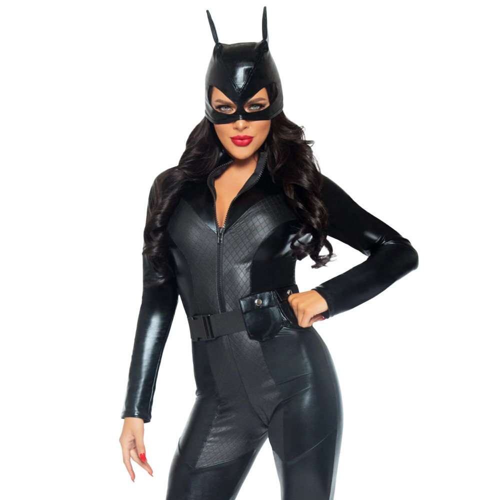 Сексуальный костюм женщины-кошки Leg Avenue Captivating Crime Fighter, M, 3 предмета, черный, фото №0 — секс шоп Украина, NO TABOO