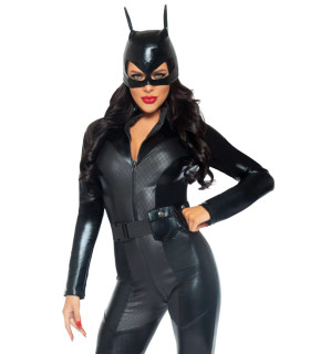 Сексуальный костюм женщины-кошки Leg Avenue Captivating Crime Fighter, M, 3 предмета, черный - No Taboo