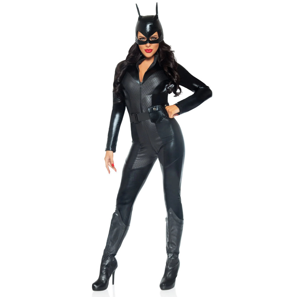 Сексуальный костюм женщины-кошки Leg Avenue Captivating Crime Fighter, M, 3 предмета, черный, фото №5 — секс шоп Украина, NO TABOO