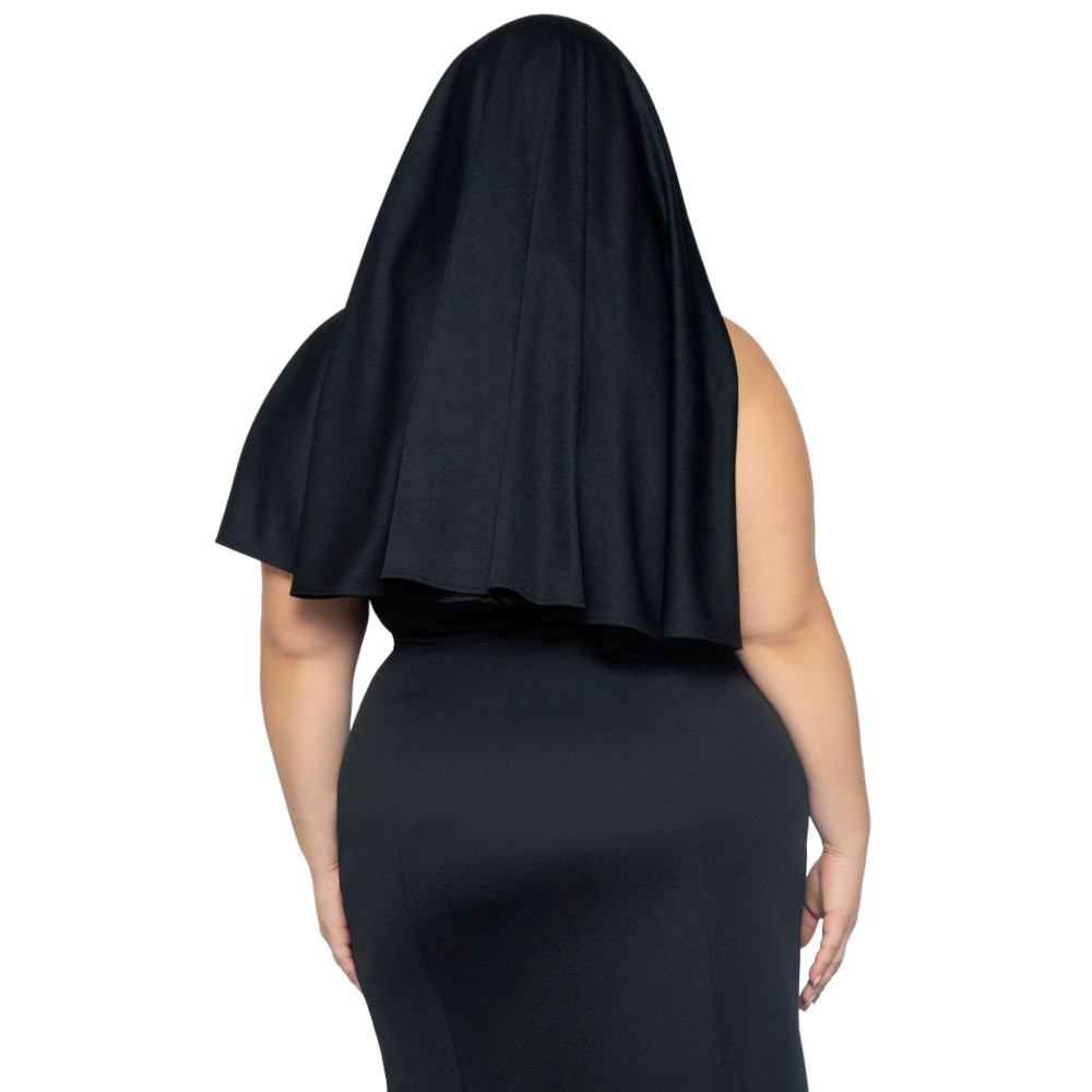 Костюм монашки Leg Avenue, XL/XXL, Sultry Sinner 3 предмета, черный с белым, фото №4 — секс шоп Украина, NO TABOO