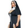 Костюм монашки Leg Avenue, XL/XXL, Sultry Sinner 3 предмета, черный с белым, фото №5 — секс шоп Украина, NO TABOO