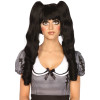 Парик с хвостиками Leg Avenue Dolly bob wig with clips O/S, черный, фото №1 — секс шоп Украина, NO TABOO