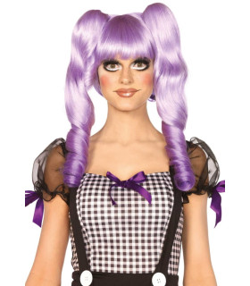 Парик с хвостиками Leg Avenue Dolly bob wig with clips O/S, лиловый - No Taboo