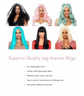 Парик с хвостиками Leg Avenue Dolly bob wig with clips O/S, лиловый - No Taboo