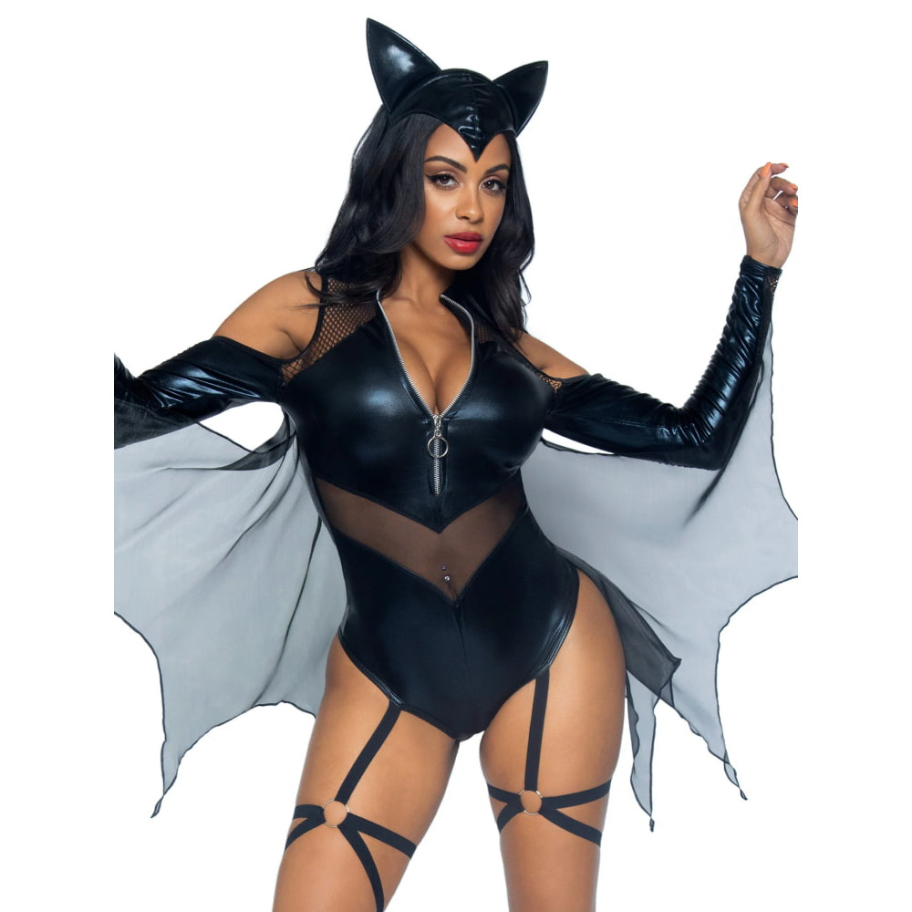Сексуальный костюм летучей мыши Leg Avenue Midnight Bat, S, 2 предмета, черный, фото №0 — секс шоп Украина, NO TABOO