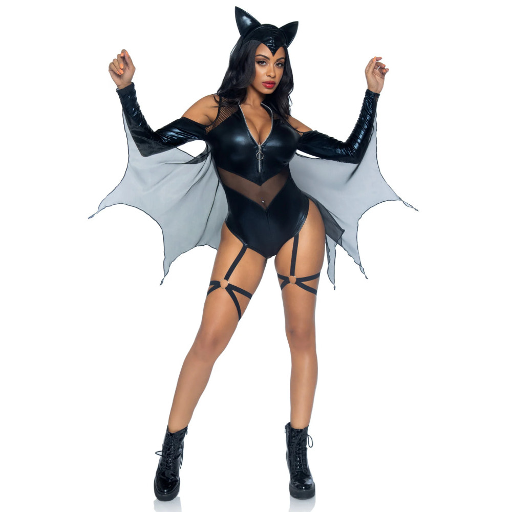 Сексуальный костюм летучей мыши Leg Avenue Midnight Bat, S, 2 предмета, черный, фото №3 — секс шоп Украина, NO TABOO