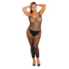 Сексуальный комбинезон Rene Rofe Animal Crotchless, XL/2XL, в сетку, с интимным доступом, леопардовый, черный , фото №1 — секс шоп Украина, NO TABOO