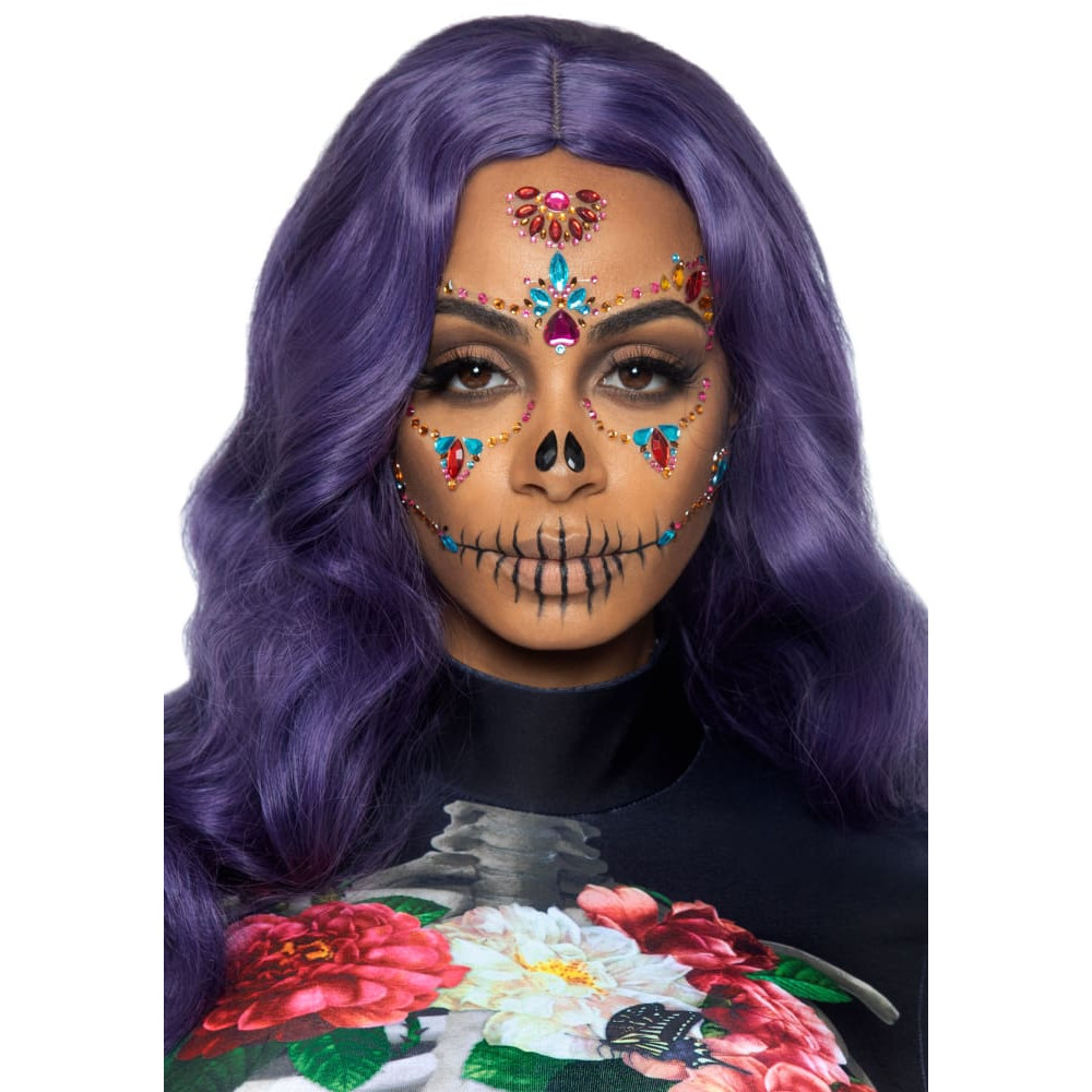 Маска зі страз Leg Avenue, DOTD Skeleton, O/S, різнокольорова, фото №2 — секс шоп Україна, NO TABOO