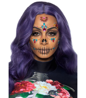 Маска из страз Leg Avenue, DOTD Skeleton, O/S, разноцветная - No Taboo
