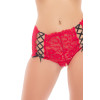  Сексуальные трусики Rene Rofe Escape Artist, S/M, кружевные, с интимным вырезом, красные, фото №5 — секс шоп Украина, NO TABOO