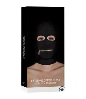 Маска на голову з блискавкою Ouch Extreme, OS, відкриті очі, чорна - No Taboo