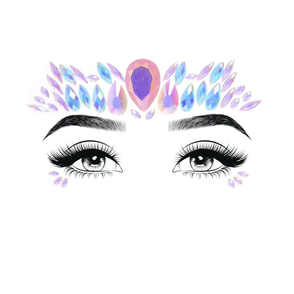 Наклейки для лица Leg Avenue Freesia face jewels sticker O/S, фото №2 — секс шоп Україна, NO TABOO