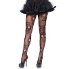 Сексуальные колготки Leg Avenue Sugar Skull, XL-XXL, в мелкую сетку, с черепами, черные, фото №5 — секс шоп Украина, NO TABOO
