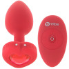 Анальная пробка, M/L, с дистанционным пультом B-Vibe с кристаллом в виде сердца, красная, 9.8 х 3.7 см фото №8 — секс игрушки: Украина, NO TABOO